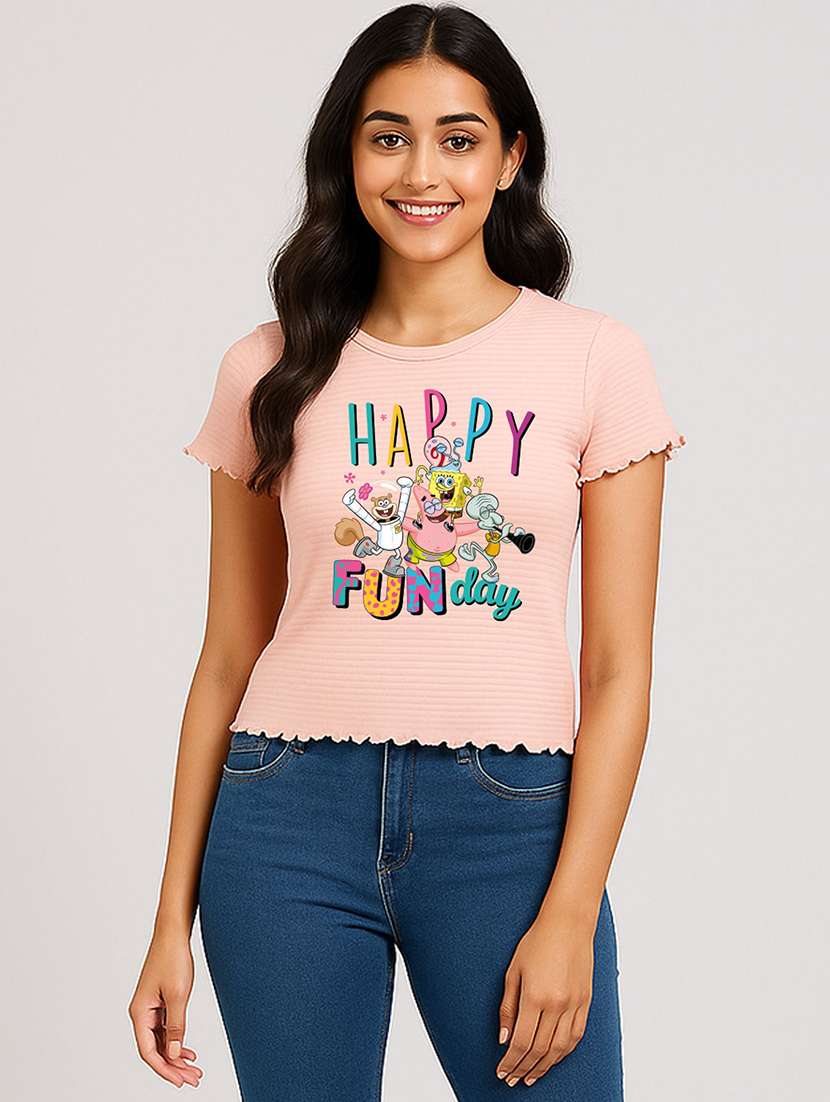 women printed short sleeve t-shirt