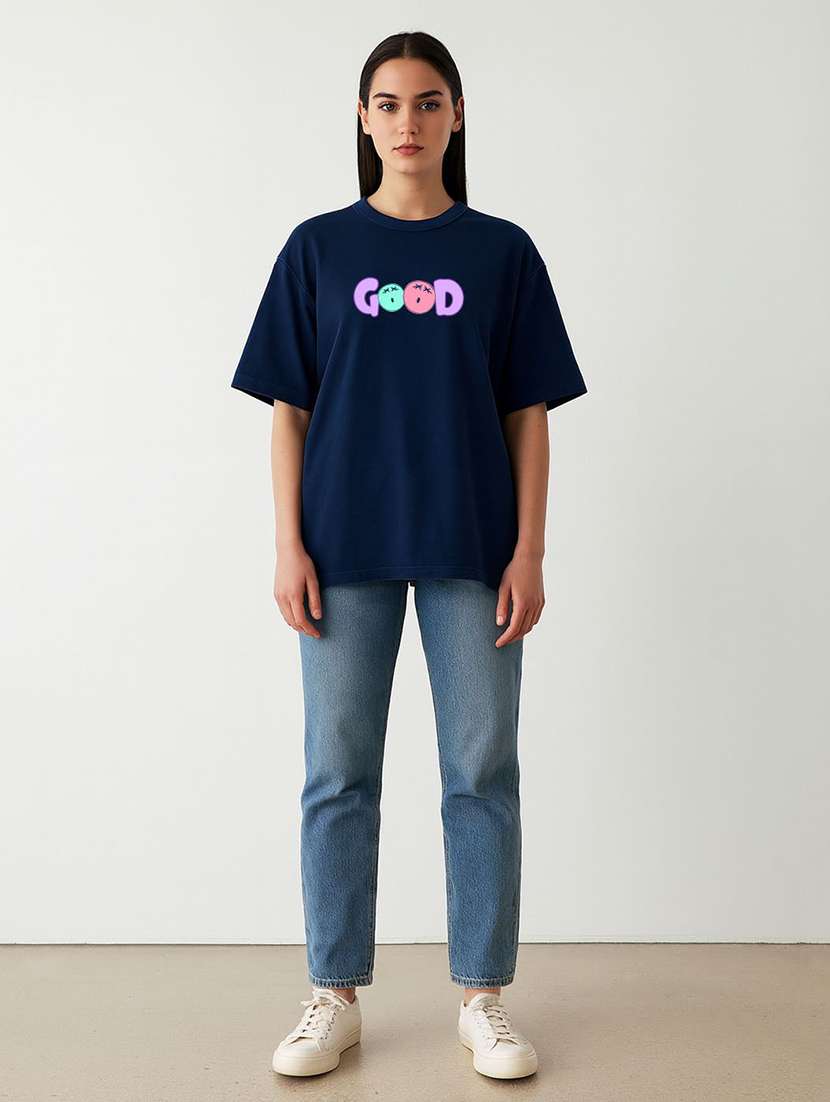 women printed short sleeve oversized t-shirt - 22408890 -  Standard Image - 3