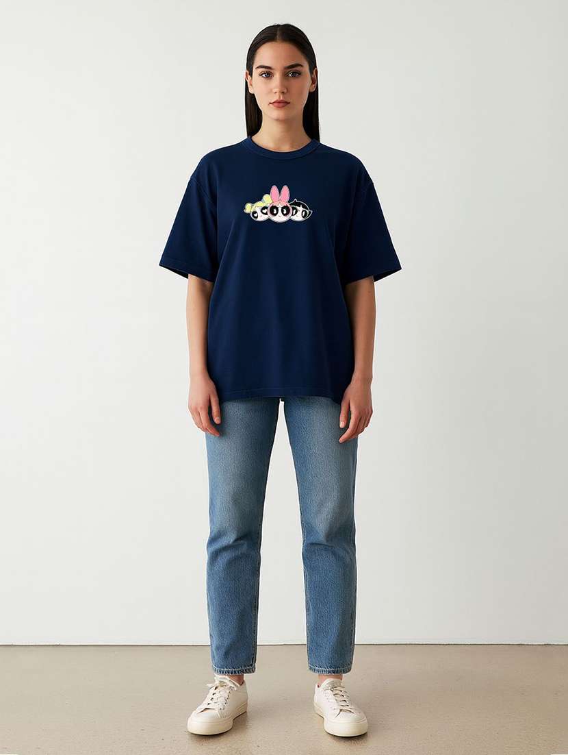 women printed short sleeve oversized t-shirt - 22408897 -  Standard Image - 3