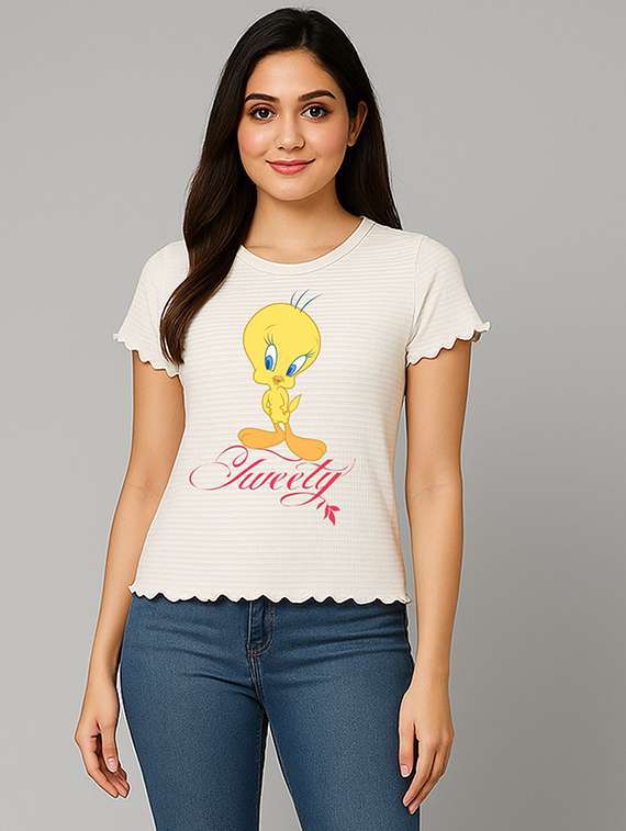 women printed short sleeve t-shirt