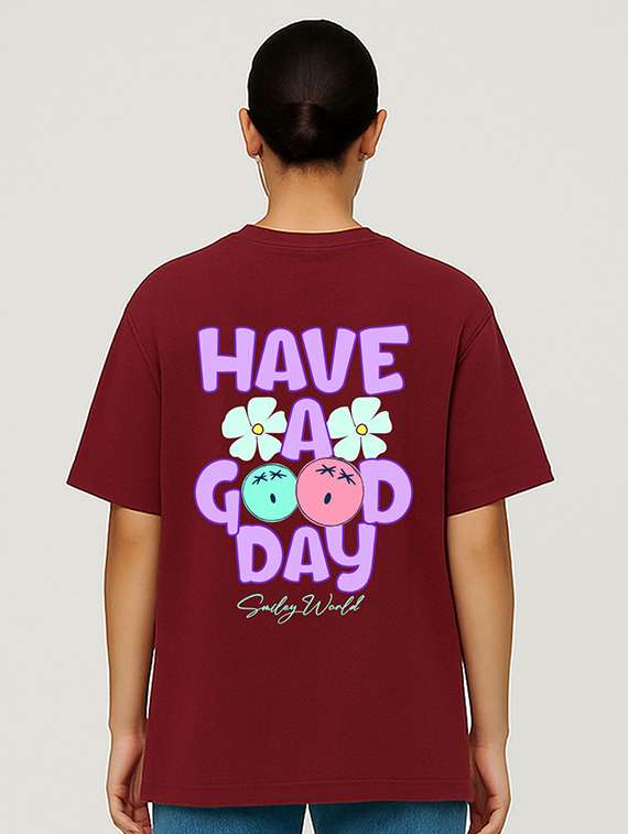 women printed short sleeve oversized t-shirt