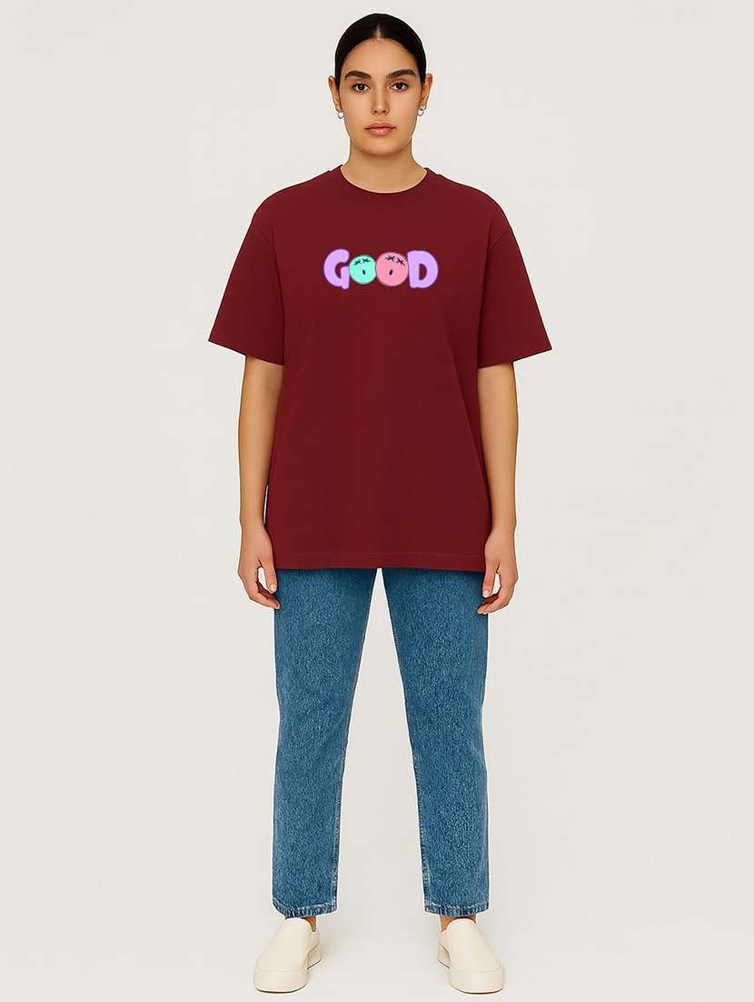 women printed short sleeve oversized t-shirt - 22408909 -  Standard Image - 3