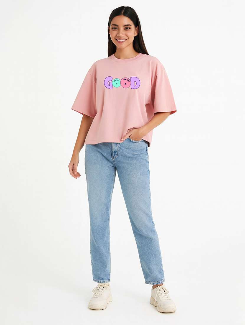 women printed short sleeve oversized t-shirt - 22408914 -  Standard Image - 3