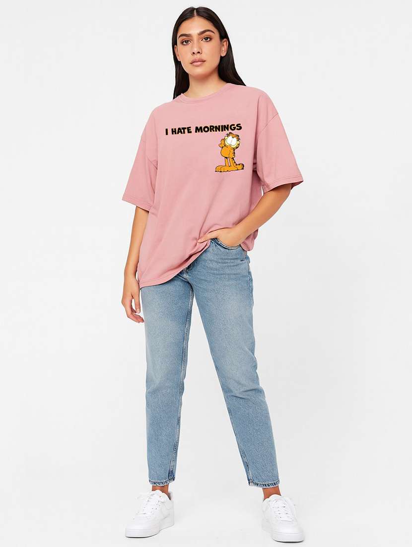 women printed short sleeve oversized t-shirt - 22408915 -  Standard Image - 3