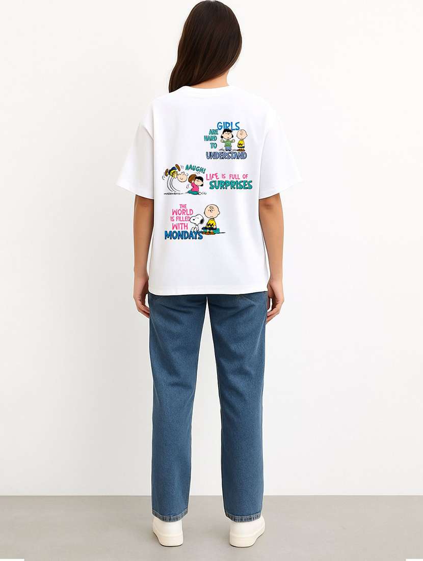 Women Printed Short Sleeve Oversized T-shirt - 22408925 -  Standard Image - 3