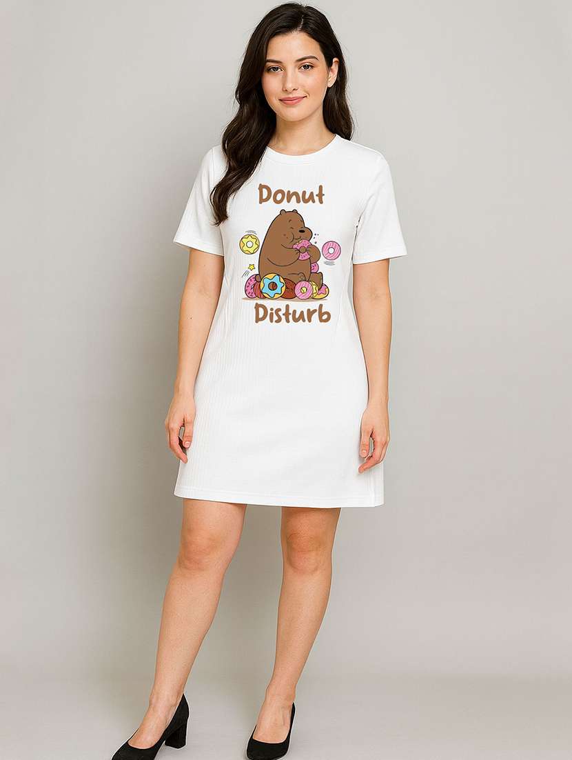 women printed short sleeve t-shirt dress - 22408939 -  Standard Image - 3