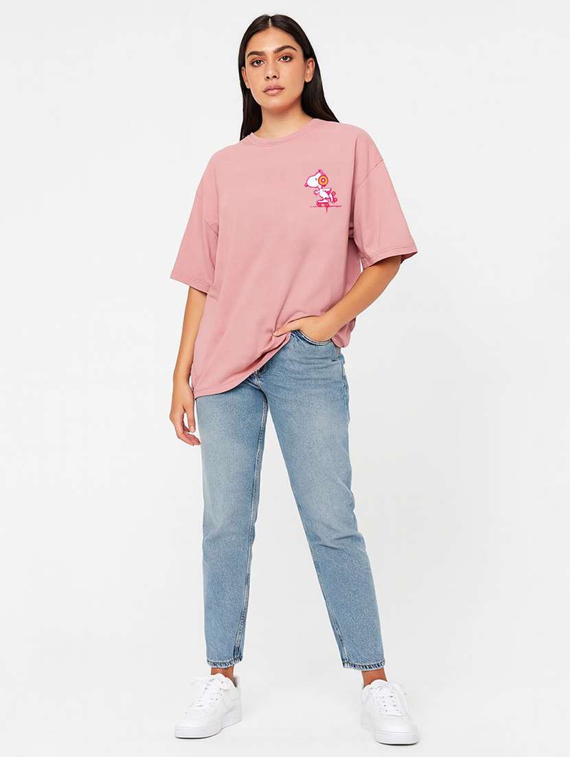 women printed short sleeve oversized t-shirt - 22408943 -  Standard Image - 3