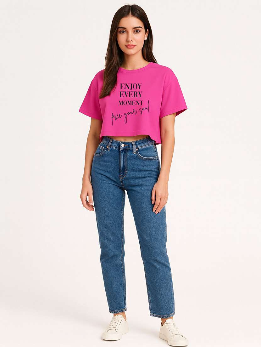 women printed short sleeve crop t-shirt - 22408967 -  Standard Image - 3