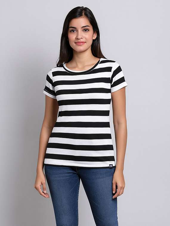 women striped short sleeve t-shirt