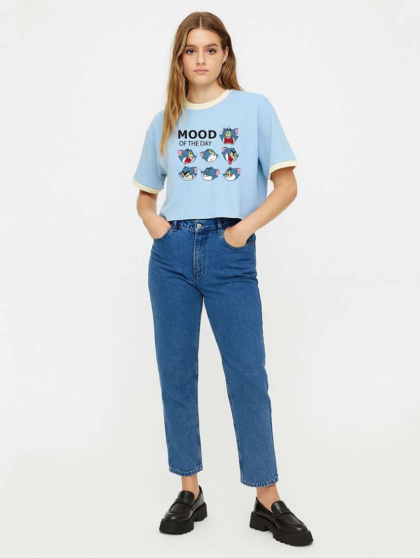 women printed short sleeve crop t-shirt - 22408983 -  Standard Image - 3