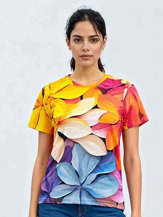 women printed short sleeve t-shirt