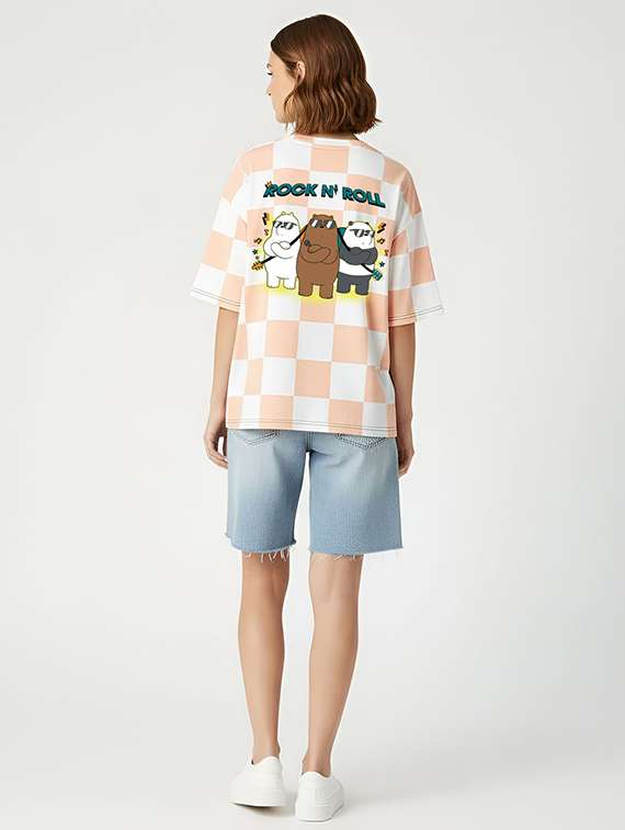 women printed short sleeve oversized t-shirt - 22409036 -  Standard Image - 3