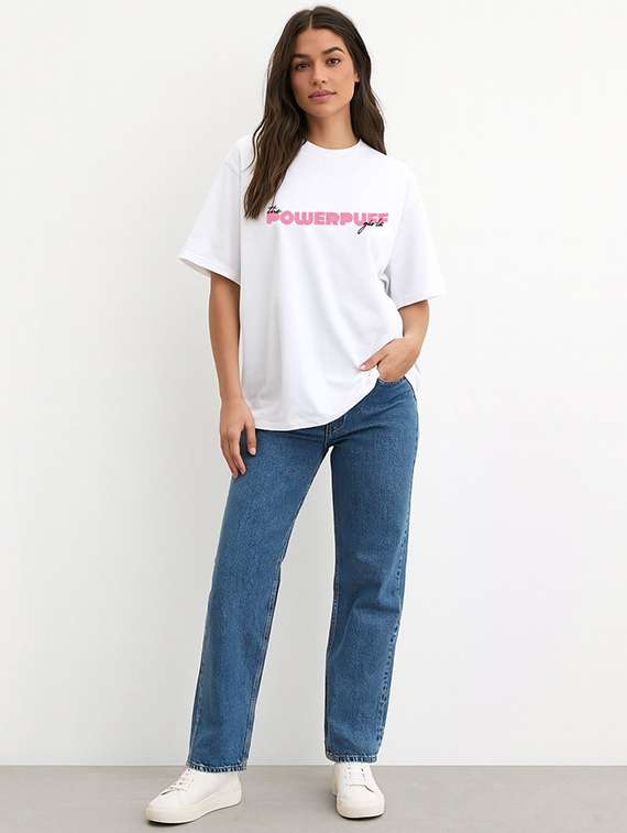 women printed short sleeve oversized t-shirt - 22409041 -  Standard Image - 3