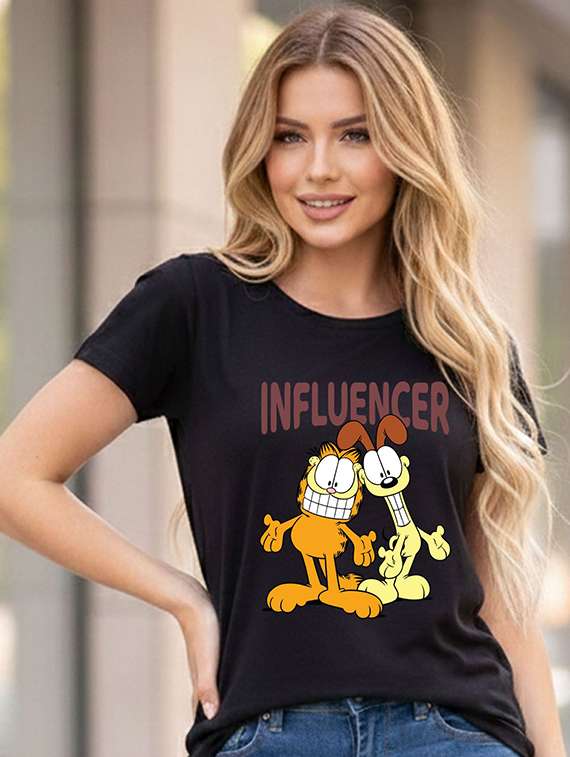 women printed short sleeve t-shirt