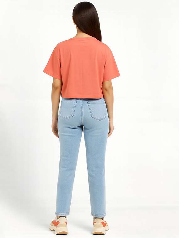 women printed short sleeve crop t-shirt - 22409100 -  Standard Image - 3