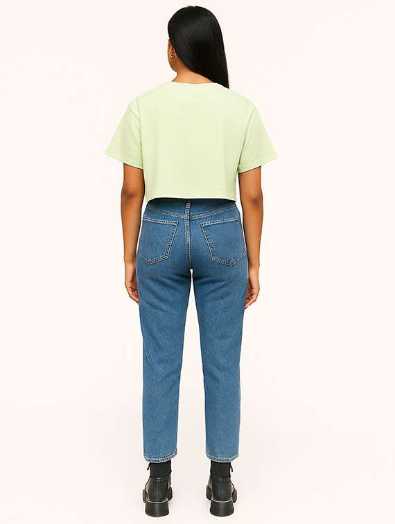 women printed short sleeve crop t-shirt - 22409113 -  Standard Image - 3