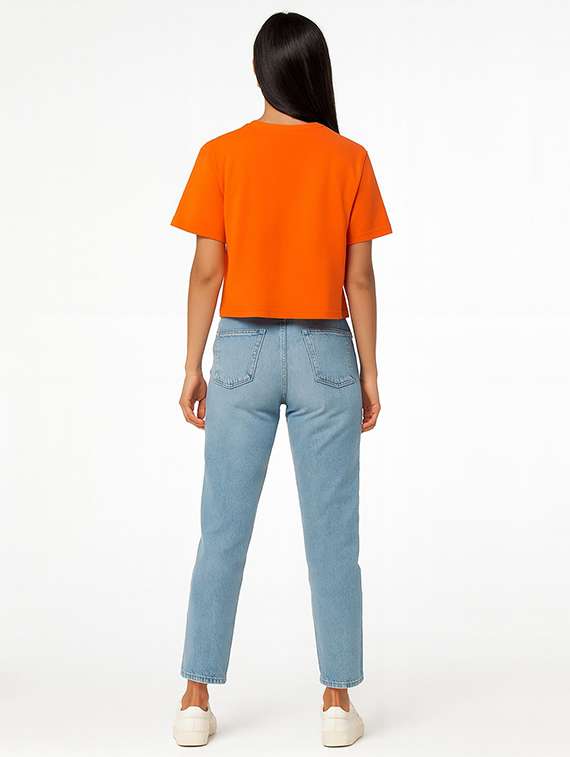 women printed short sleeve crop t-shirt - 22409116 -  Standard Image - 3