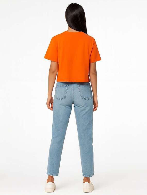 women printed short sleeve crop t-shirt - 22409126 -  Standard Image - 3