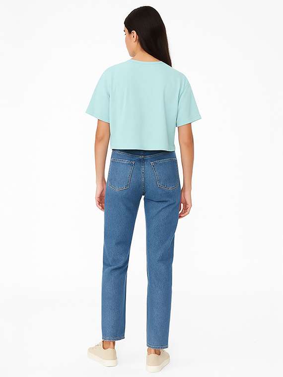 women printed short sleeve crop t-shirt - 22409137 -  Standard Image - 3