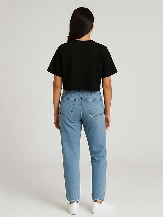 women printed short sleeve crop t-shirt - 22409138 -  Standard Image - 3