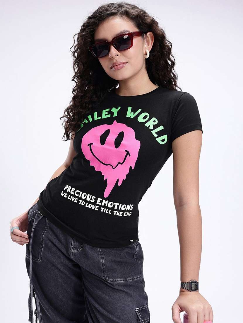 women printed short sleeve t-shirt