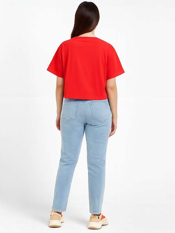 women printed short sleeve crop t-shirt - 22409145 -  Standard Image - 3