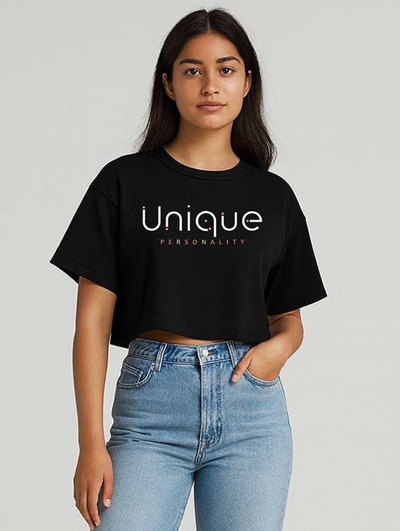 women printed short sleeve crop t-shirt