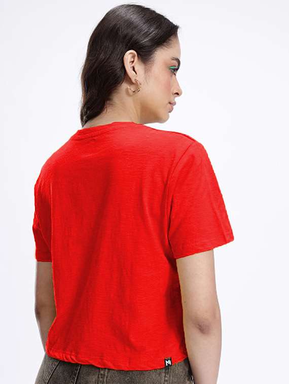 women printed short sleeve crop t-shirt - 22409155 -  Standard Image - 3
