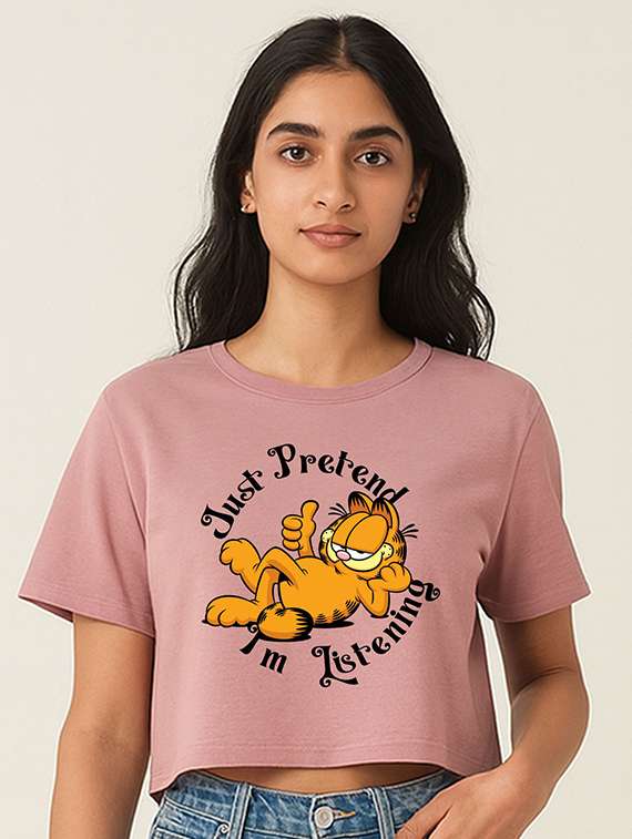 women printed short sleeve crop t-shirt