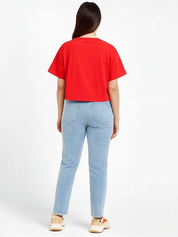 women printed short sleeve crop t-shirt - 22409170 -  Standard Image - 3