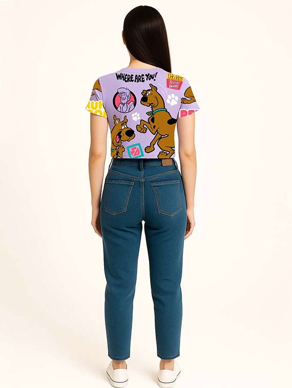 Women Printed Short Sleeve Crop T-shirt - 22409175 -  Standard Image - 3