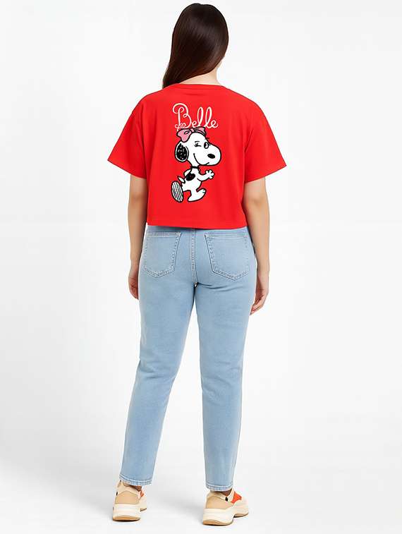 Women Printed Short Sleeve Crop T-shirt - 22409179 -  Standard Image - 3