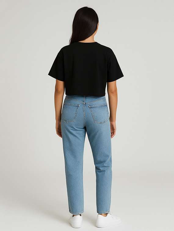 women printed short sleeve crop t-shirt - 22409184 -  Standard Image - 3