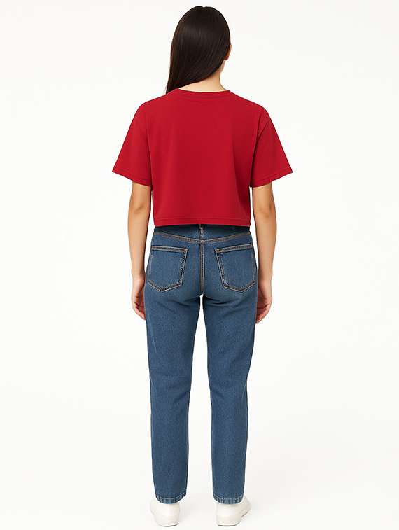 women printed short sleeve crop t-shirt - 22409198 -  Standard Image - 3