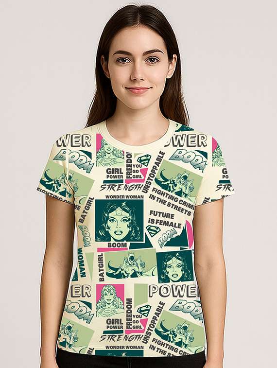 women printed short sleeve t-shirt