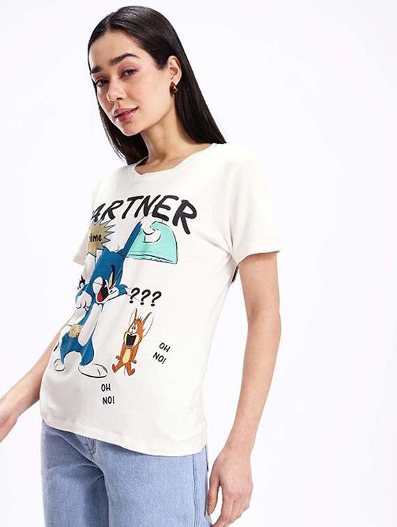 Women Printed Short Sleeve T-shirt - 22409229 -  Standard Image - 3