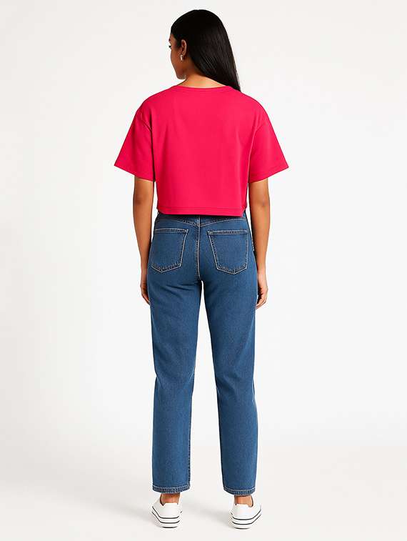 women printed short sleeve crop t-shirt - 22409231 -  Standard Image - 3