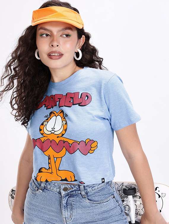 women printed short sleeve crop t-shirt