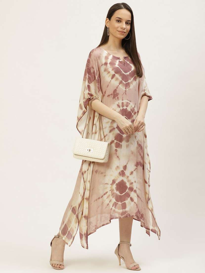 women kaftan dress tie & dye print viscose - 22409345 -  Standard Image - 3