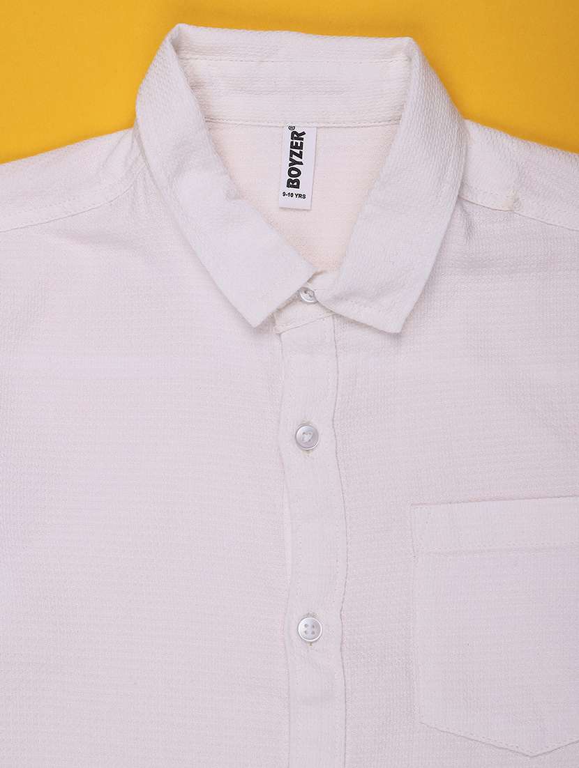 boys self design short sleeves collared shirt - 22410656 -  Standard Image - 3