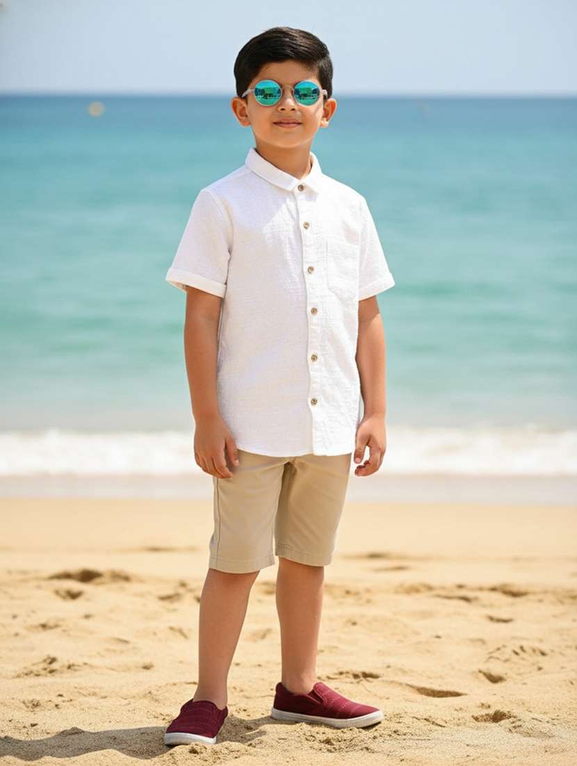 boys self deisgn collared regular shirt