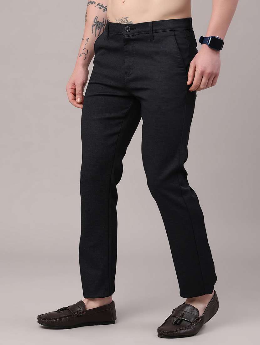 men solid mid rise chinos casual trouser - 22410679 -  Standard Image - 3