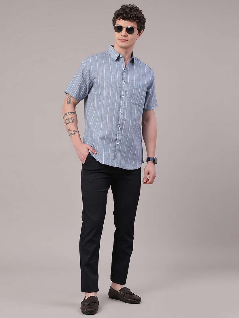 men solid mid rise chinos casual trouser - 22410679 -  Standard Image - 5