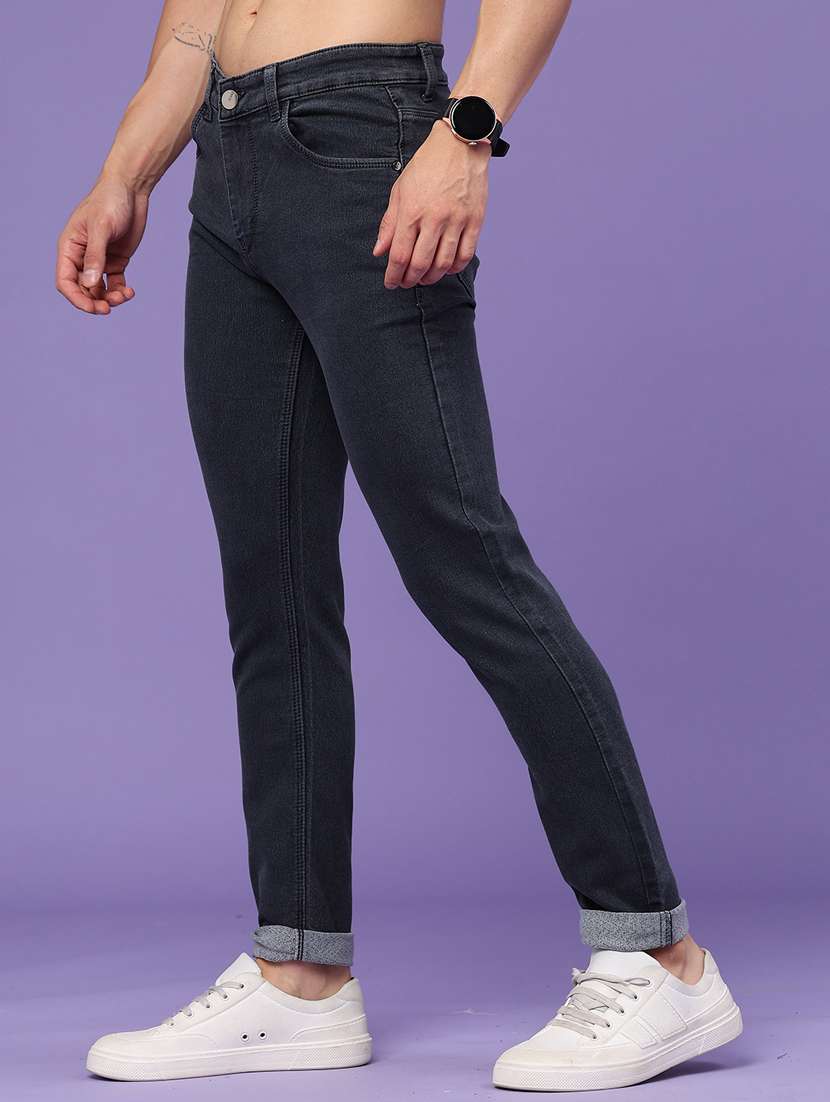 Men Solid Mid Rise Slim Fit Jeans - 22410685 -  Standard Image - 3