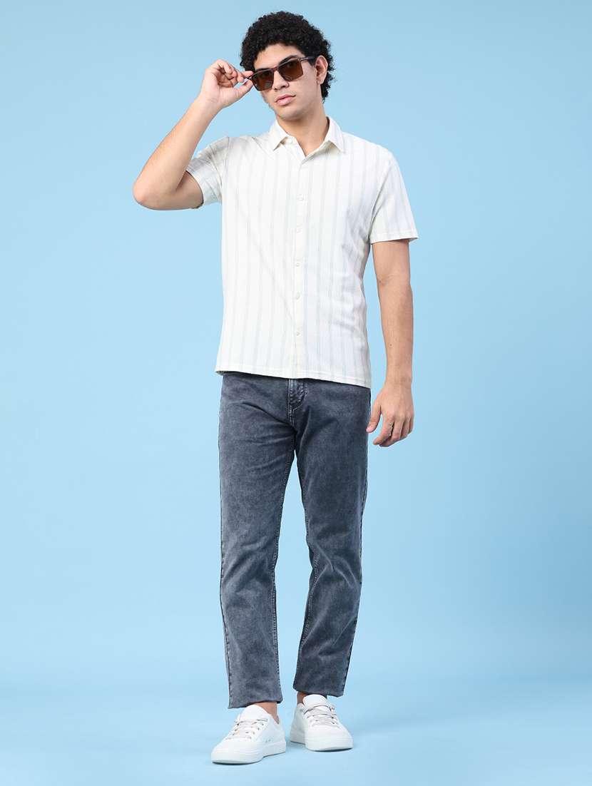 men striped short sleeve regular fit casual shirt - 22410689 -  Standard Image - 5