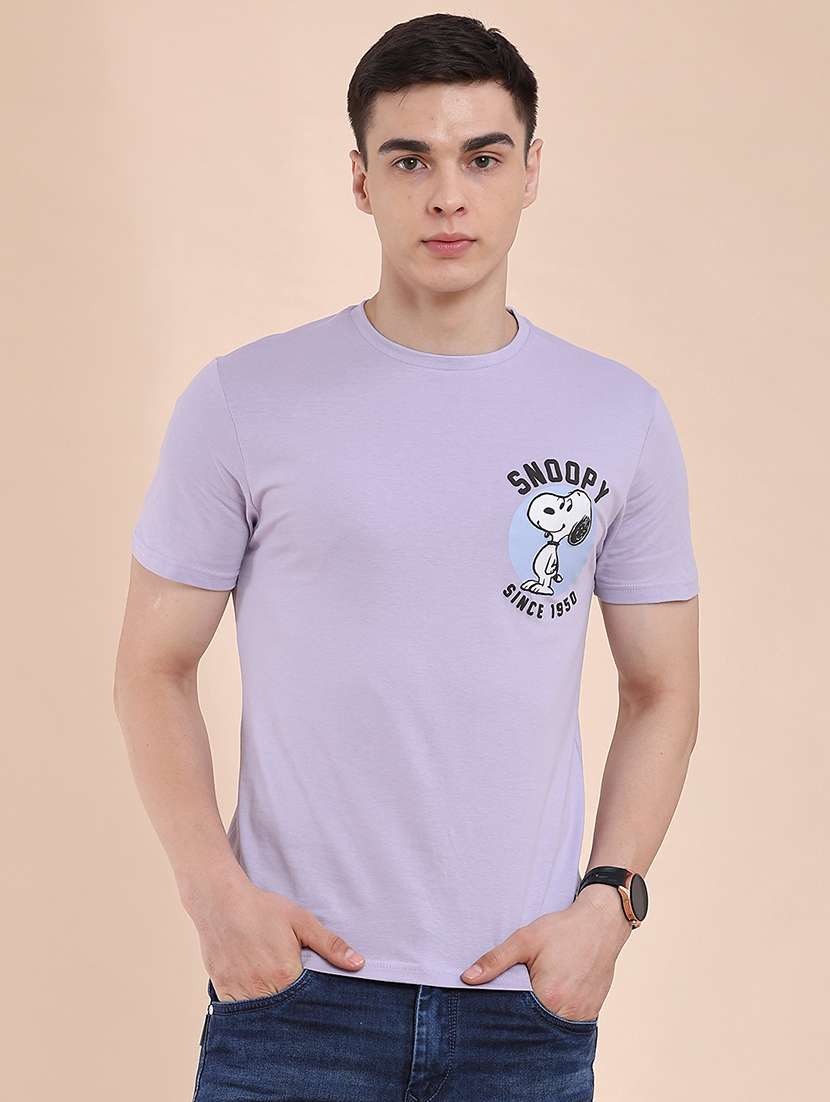 Men Printed Short Sleeve Slim Fit T-shirt - 22410726 -  Standard Image - 3