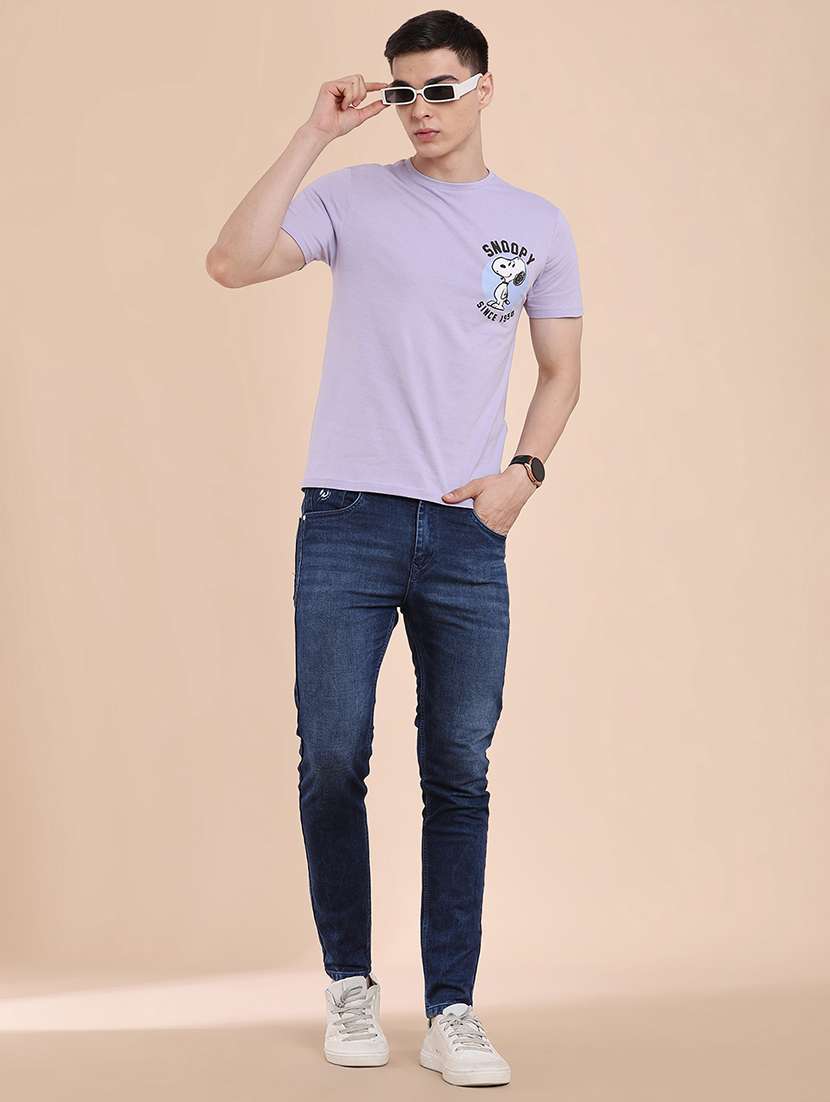 Men Printed Short Sleeve Slim Fit T-shirt - 22410726 -  Standard Image - 5
