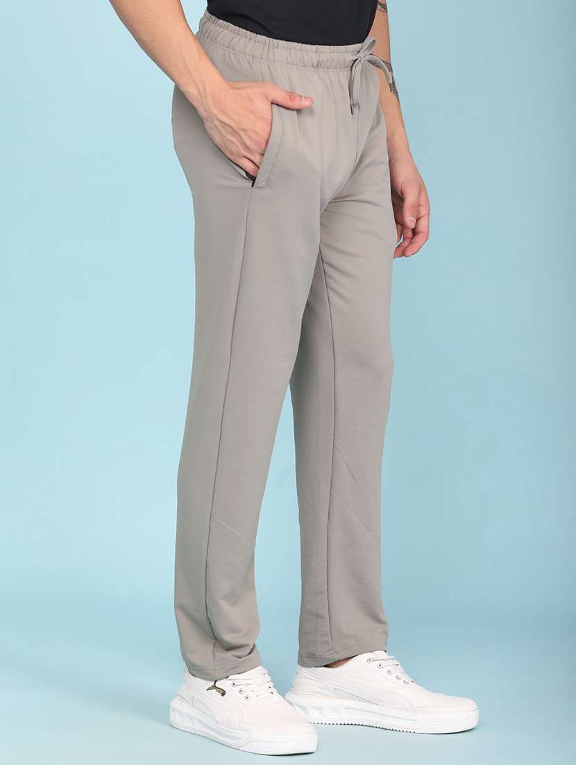 men solid mid rise full length track pant - 22410738 -  Standard Image - 3