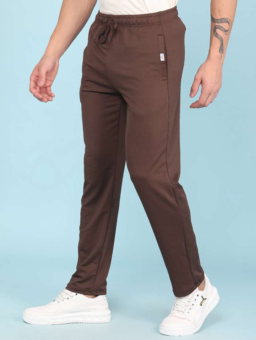 men solid mid rise full length track pant - 22410739 -  Standard Image - 3