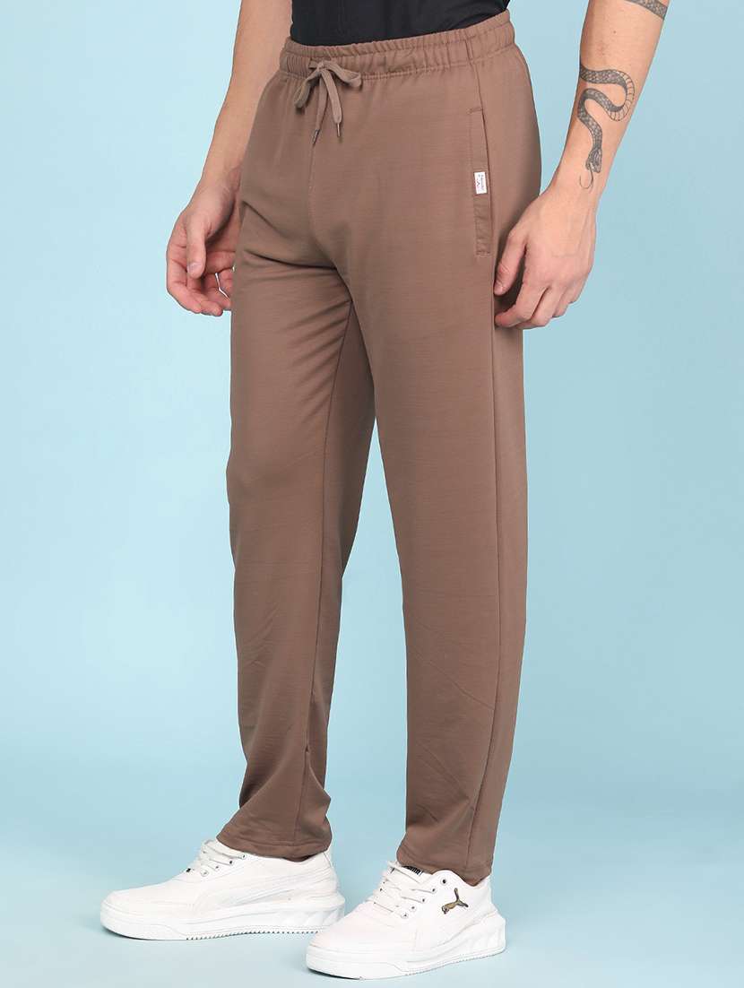 men solid mid rise full length track pant - 22410740 -  Standard Image - 3